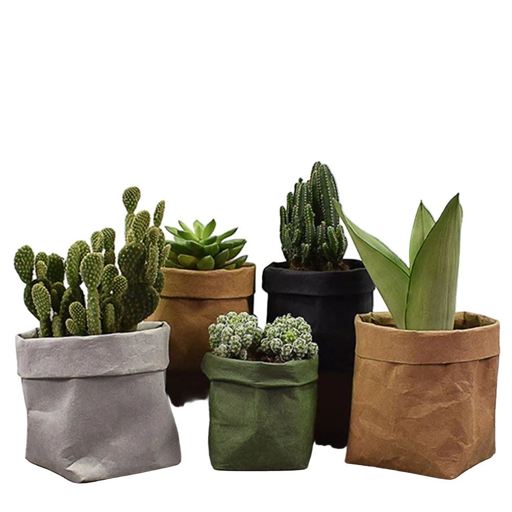 Washed Kraft Paper Flower Pot