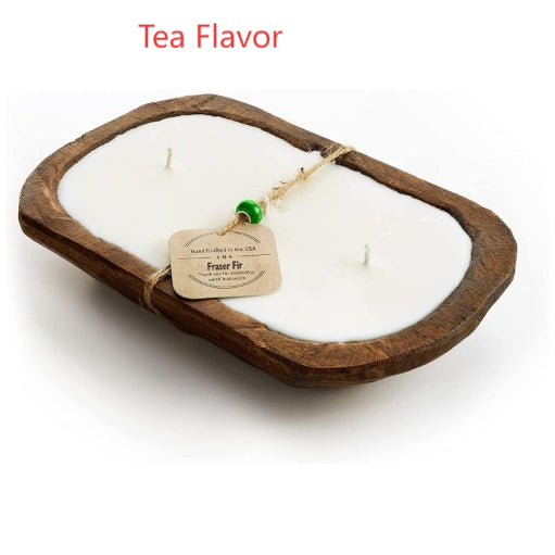 Wooden Basin Candle