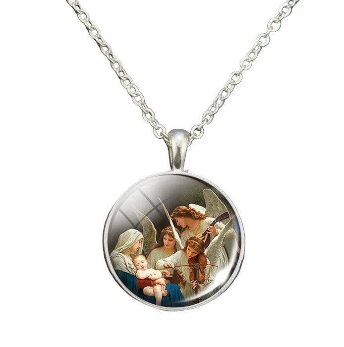 Virgin Mary Pendant Necklace Angel Necklace