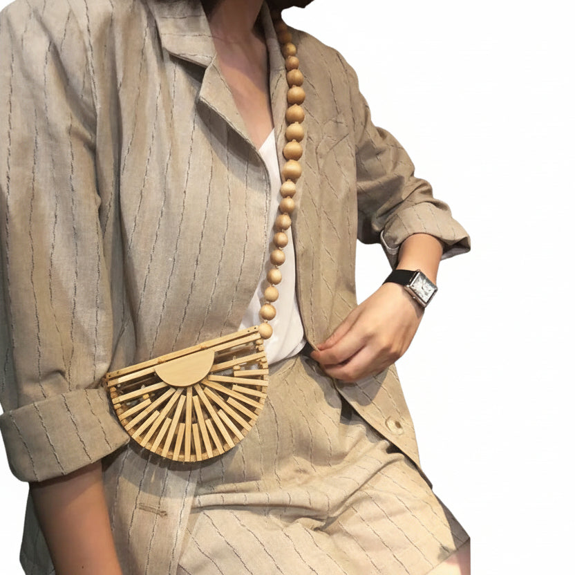 Small Fresh Bamboo Basket Bag