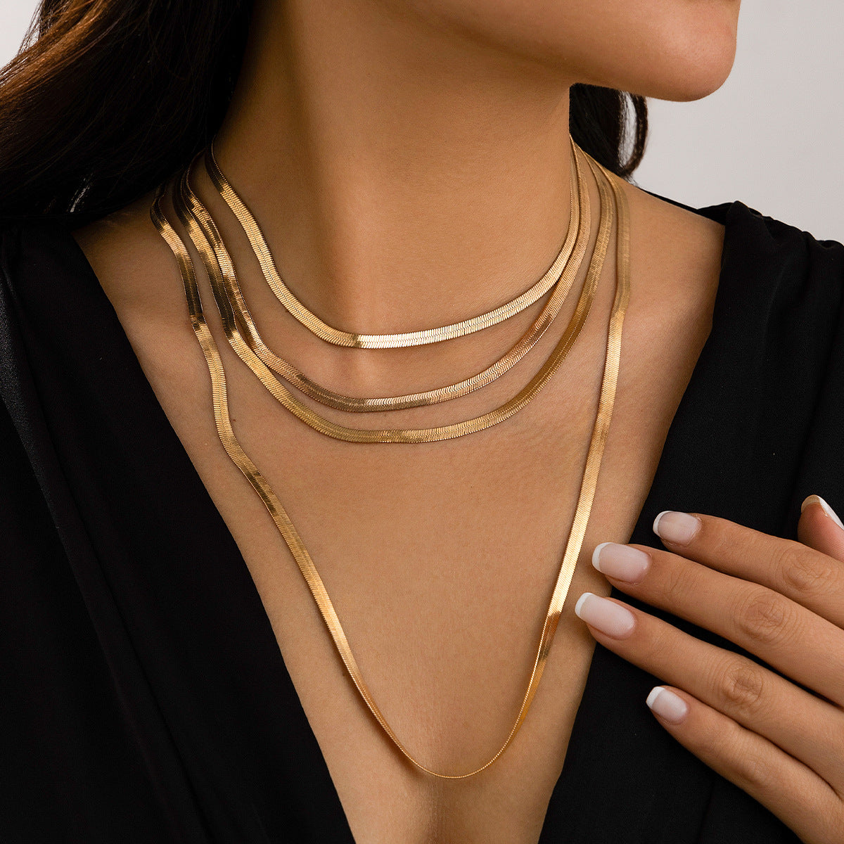 Flat snake bone Necklace