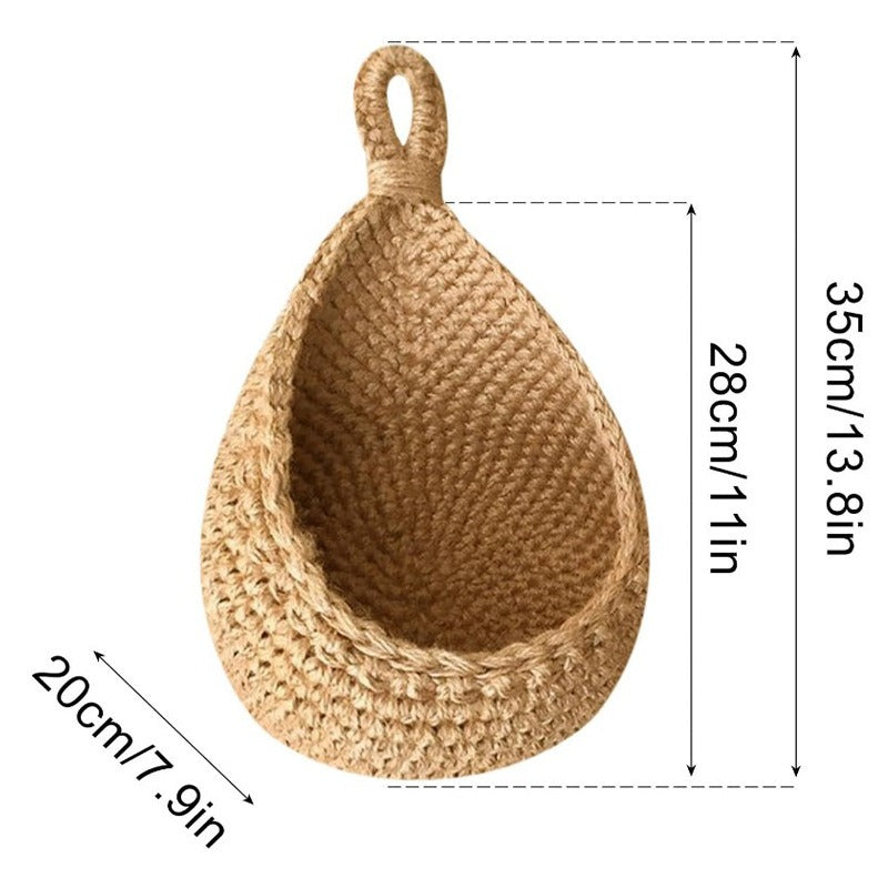 Handmade Woven Wall Hanging Storage Basket