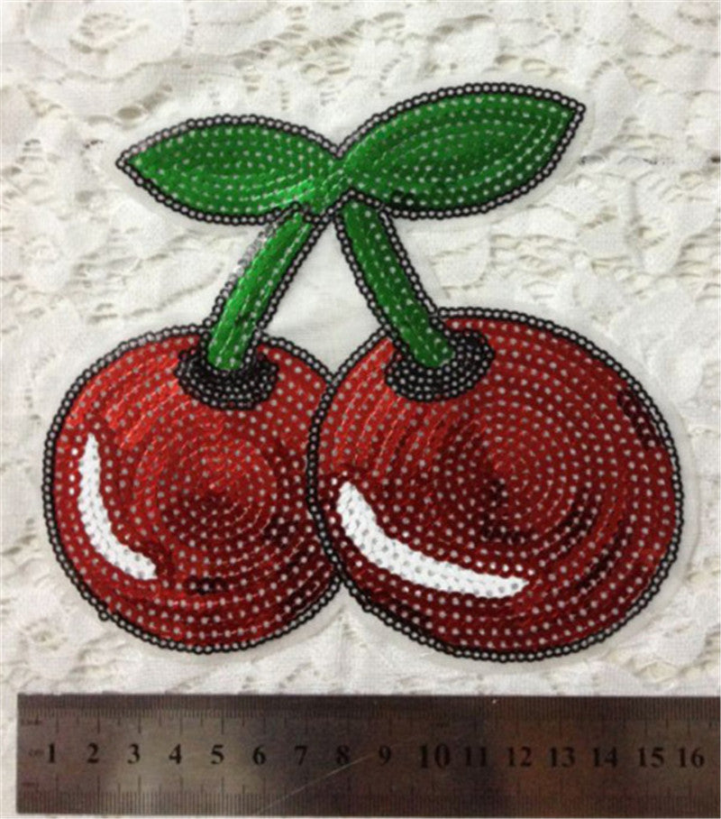 Sequin Cherry Iron-On Patch