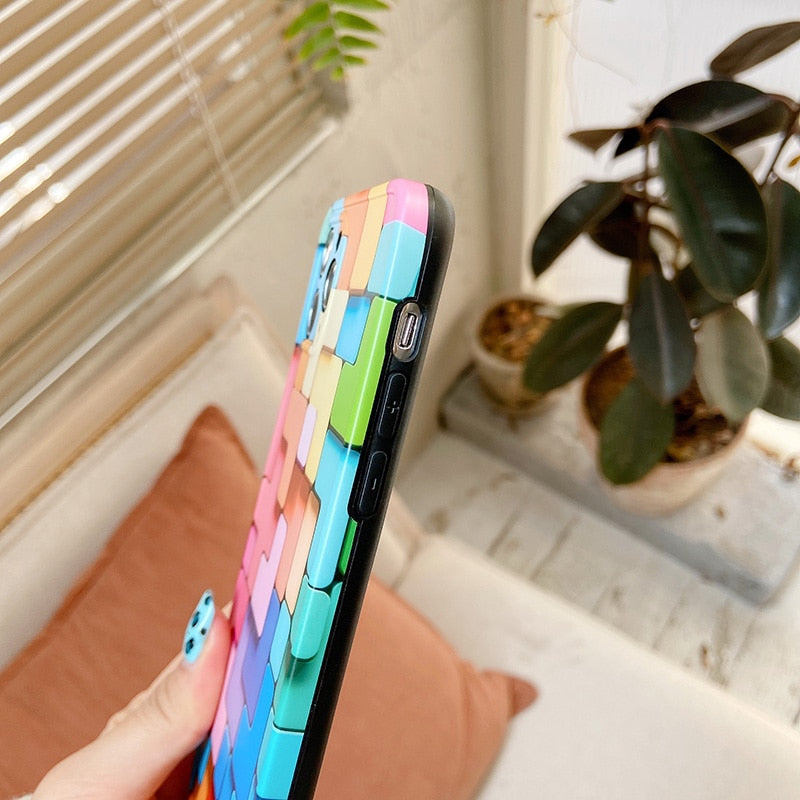 Colourful Block Phone Case For iPhone