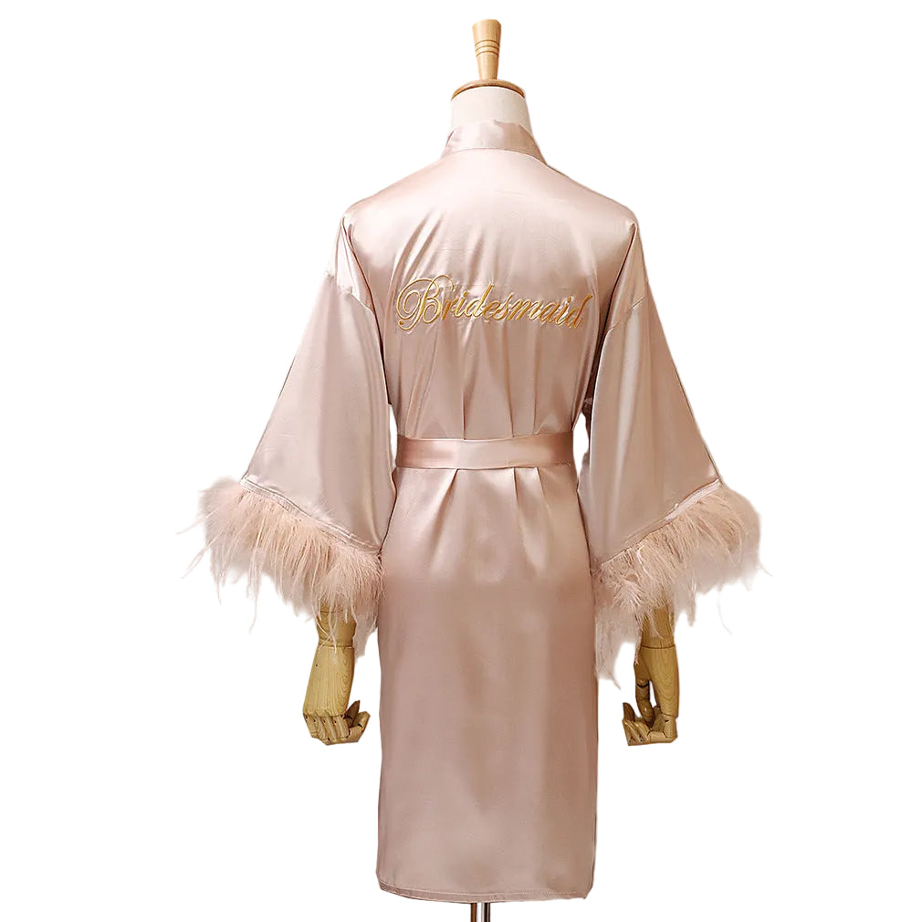 Feather Dressing Gown Wedding Party