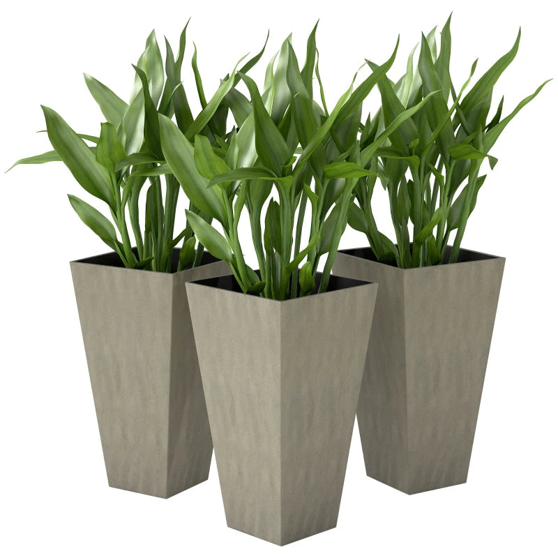 Tall Planters For Outdoor Plants Set Of 3