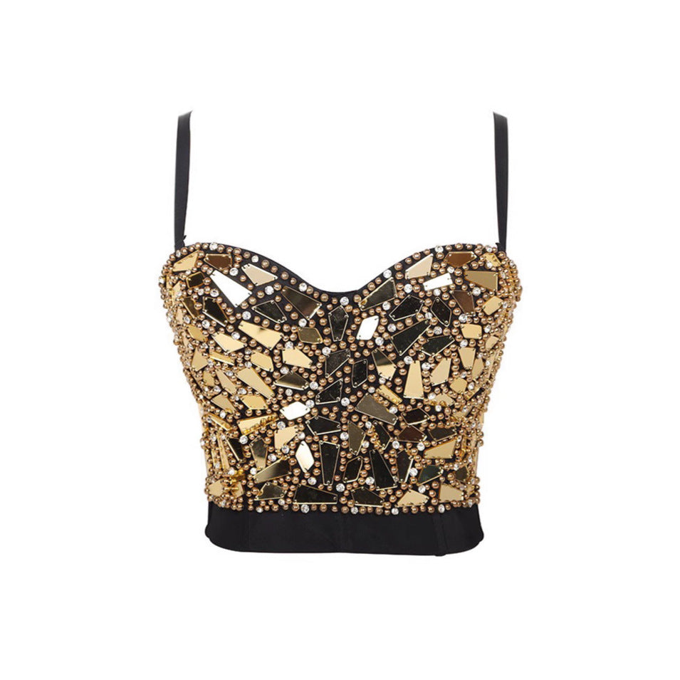 Strapless Camisole Gold Sequin
