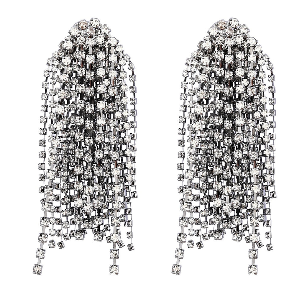 Rhinestone Tassel Earrings