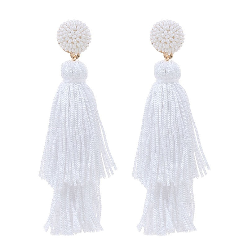 Double Layered Tassel Earrings