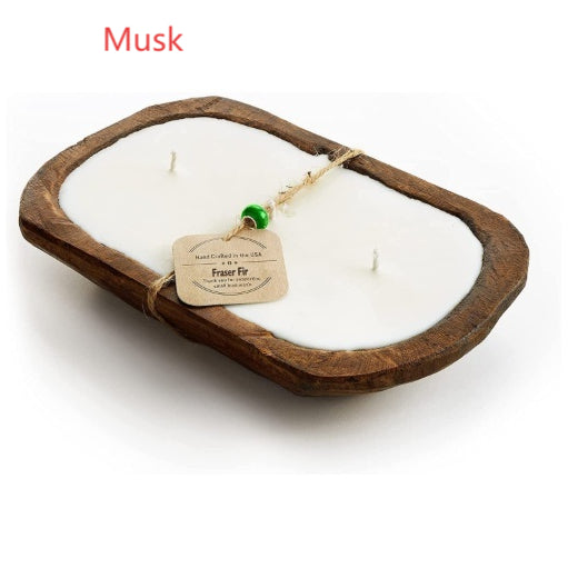 Wooden Basin Candle
