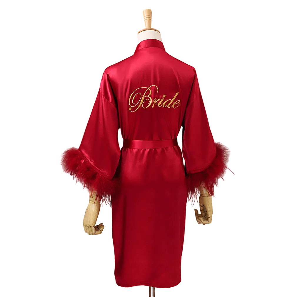 Feather Dressing Gown Wedding Party