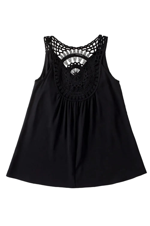 Black Bohemian Crochet top