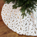 White Plush Christmas Tree Skirt