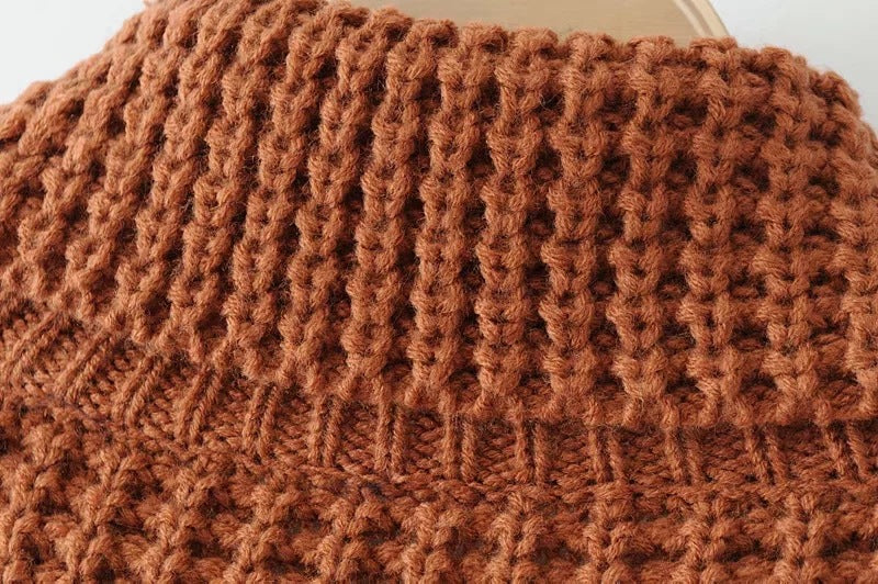 Waffle Knit Mock Neck Jumper