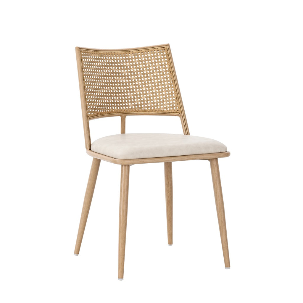 Set Of 4, Rattan Backrest, Bamboo Kitchen Chairs