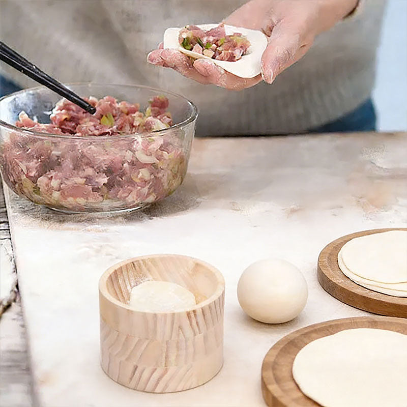 Hand-Held Wood Dumpling Press
