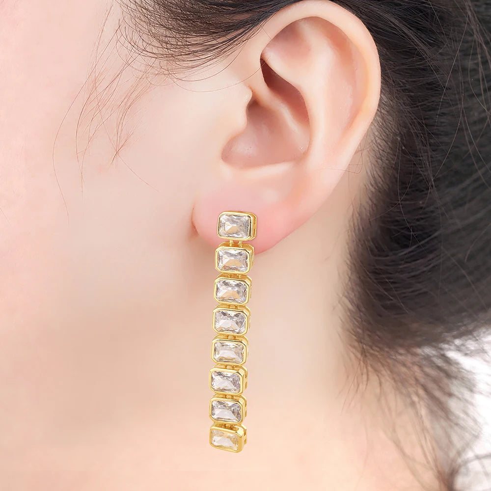 Rectangular Drop Earrings