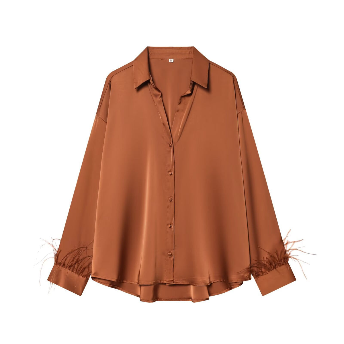 Satin Feather Rim Shirt