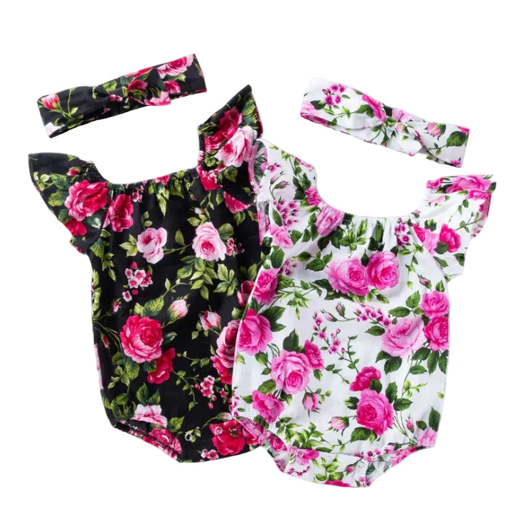 Baby Cotton Romper and Headband