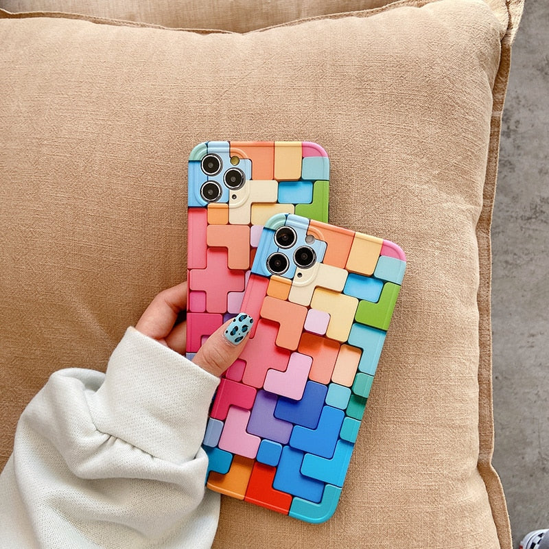 Colourful Block Phone Case For iPhone