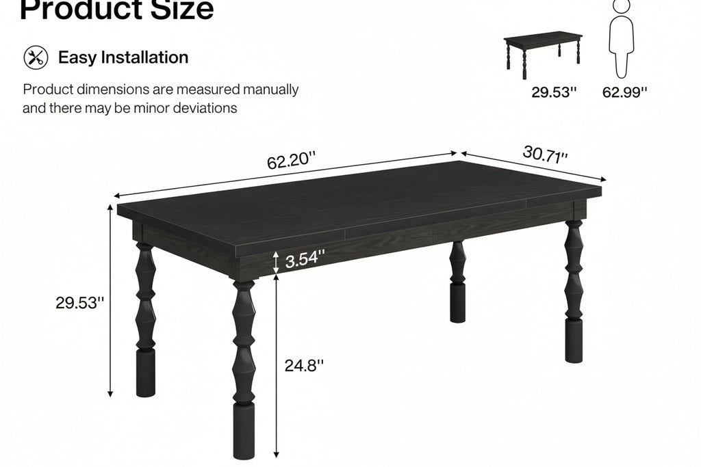 Wood Black Dining Table
