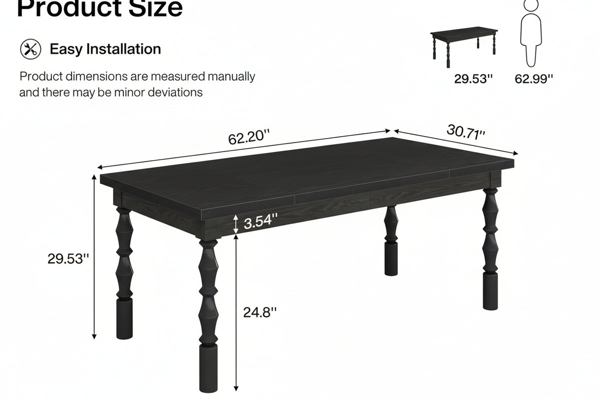 Wood Black Dining Table