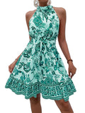 Bohemian High Neck A-line Dress