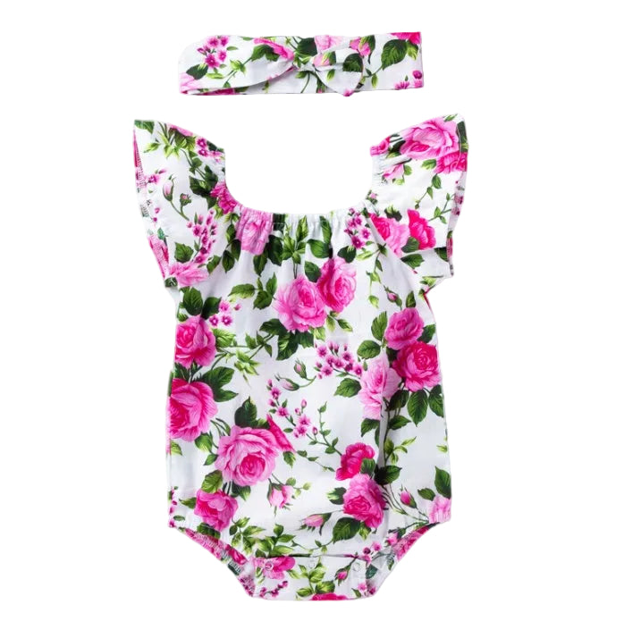 Baby Cotton Romper and Headband