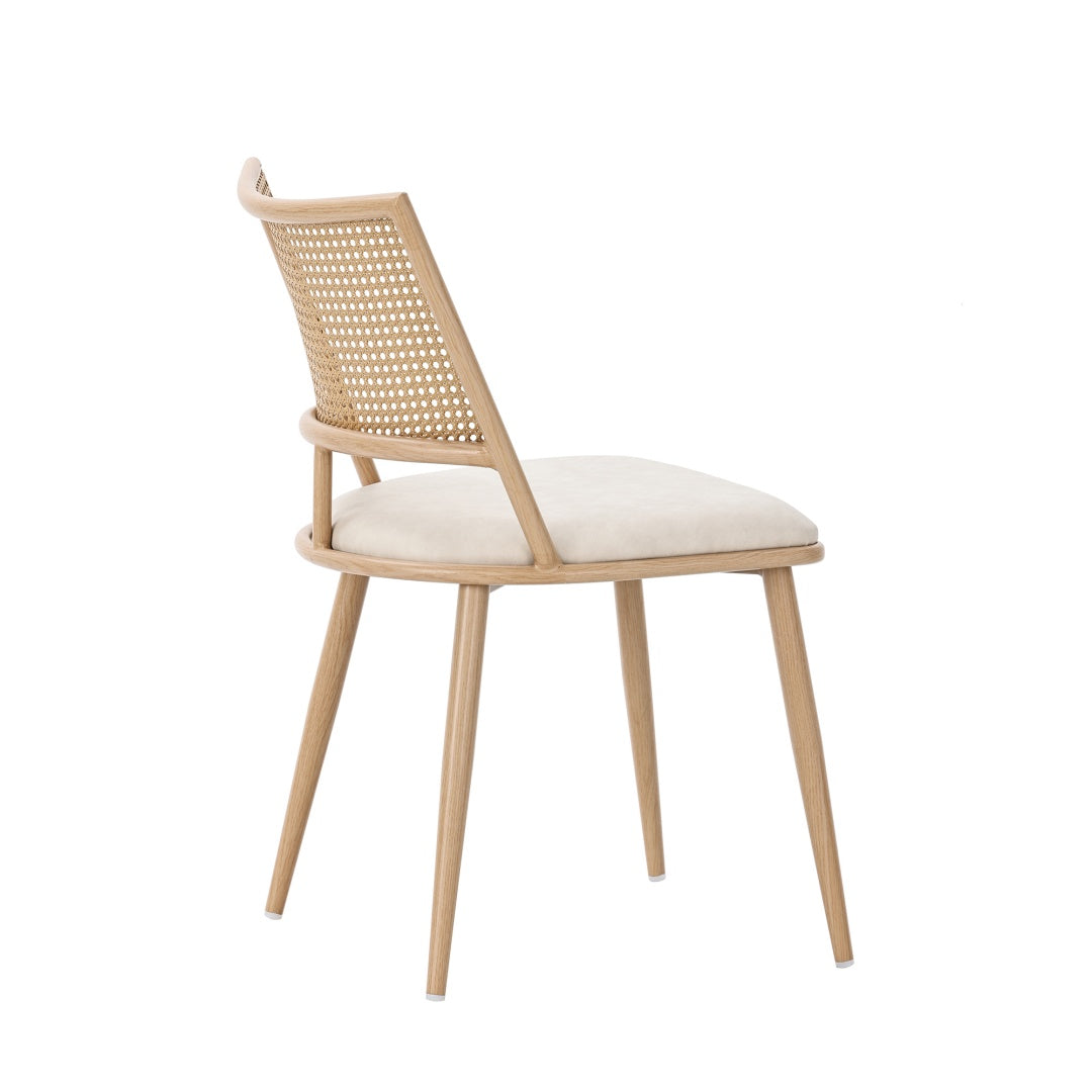 Set Of 4, Rattan Backrest, Bamboo Kitchen Chairs