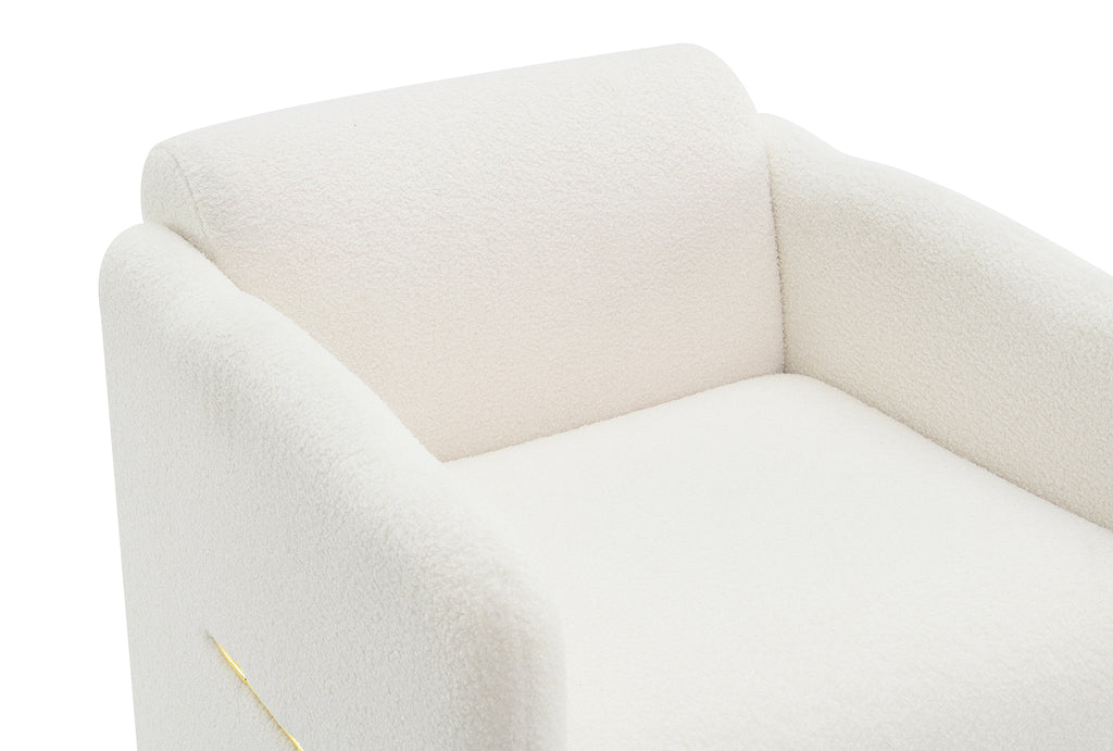 Armchair with wavy armrests
