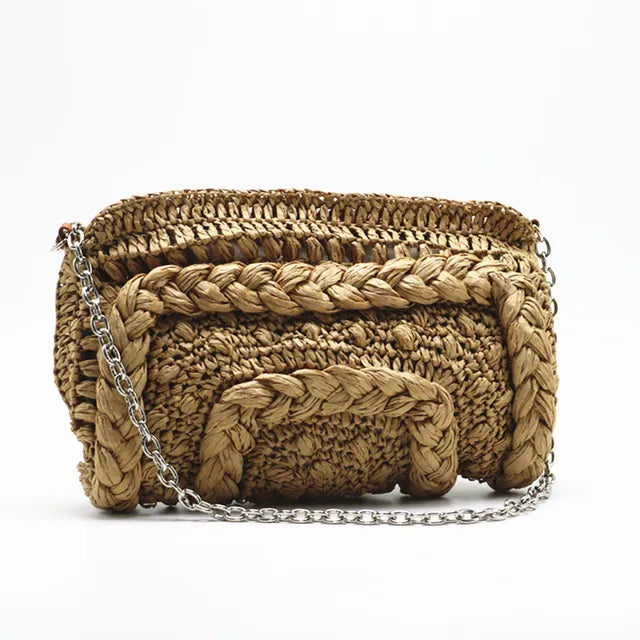 Woven Straw Beach Bag Handmade