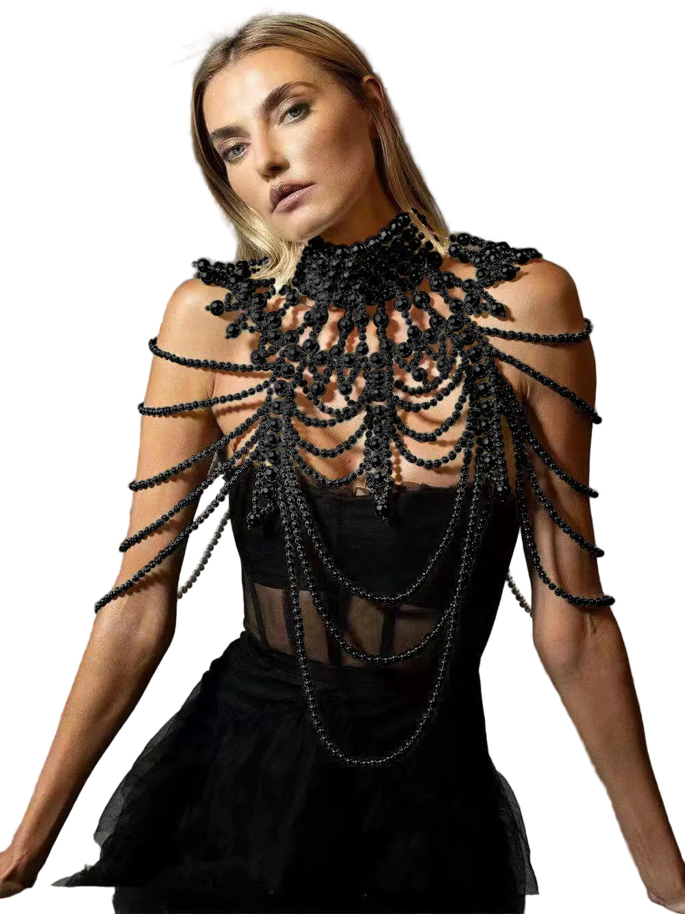 Pearl neck hanging tank top