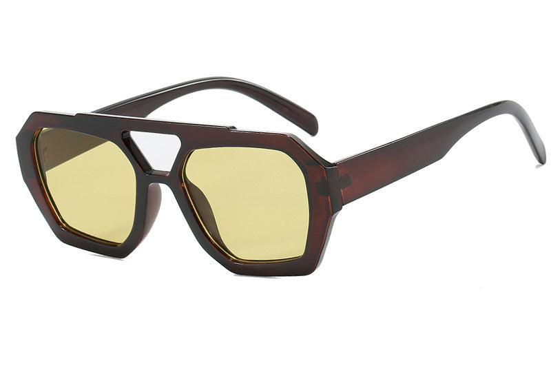 Double Beam Irregular Sunglasses