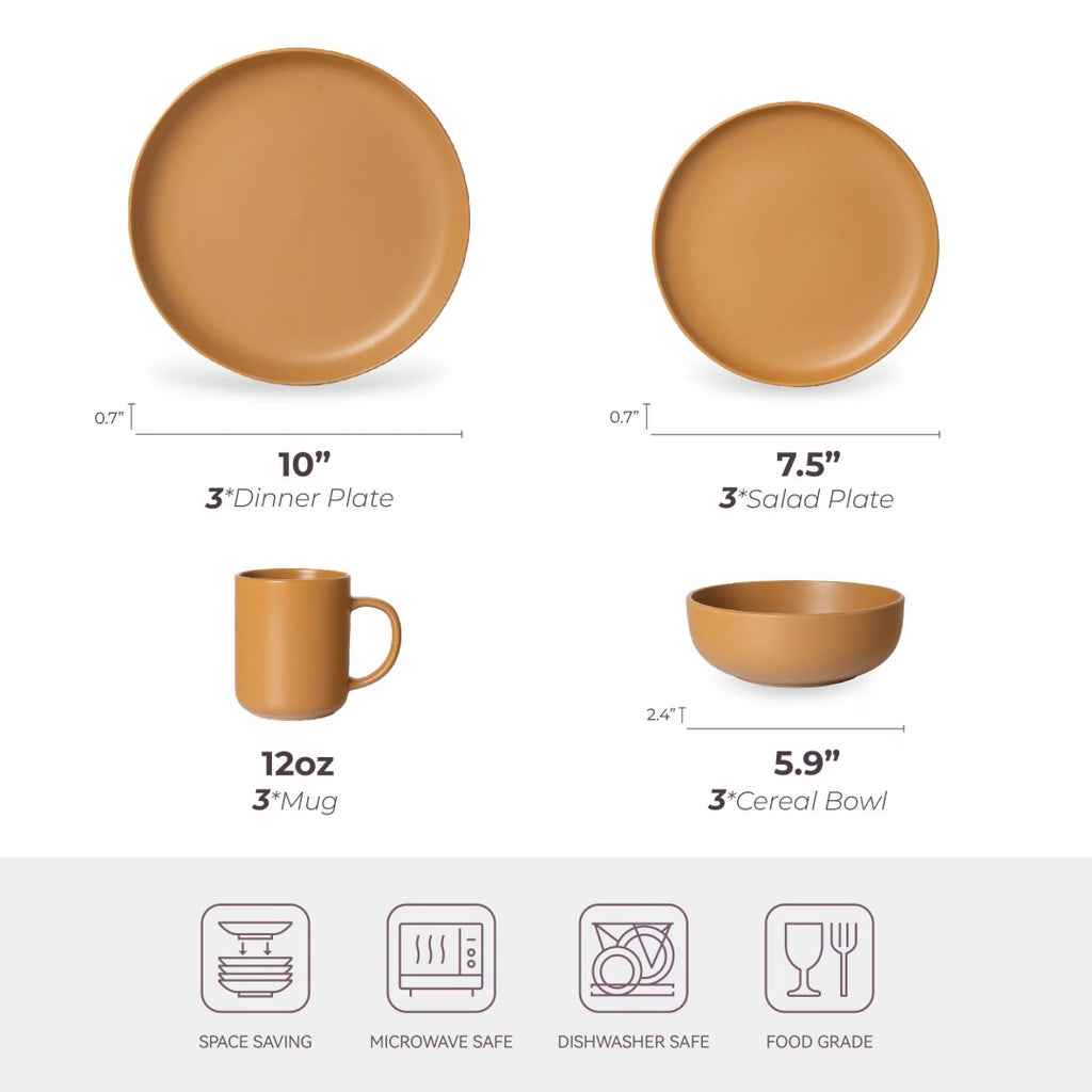 Stoneware Dinnerware Sets 12-Piece