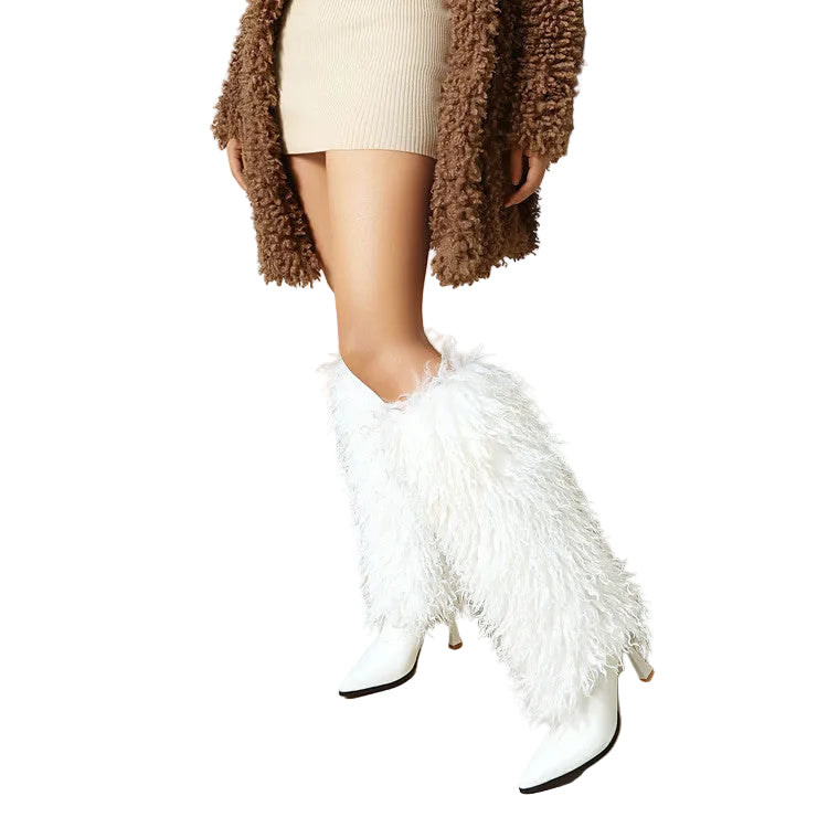 High-heeled Fluffy Booties