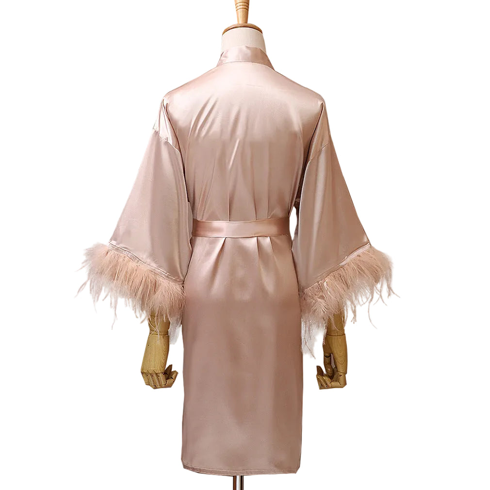 Feather Dressing Gown Wedding Party