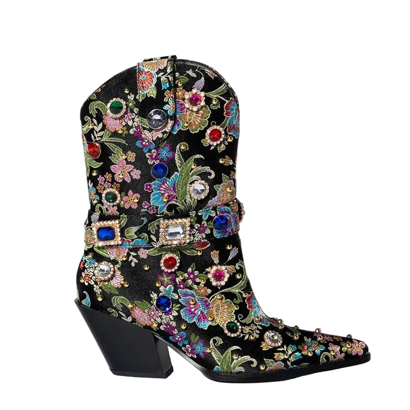 Gemstone Embellished Cowboy Boots