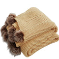 Faux Fur Knitted Bauble Blanket