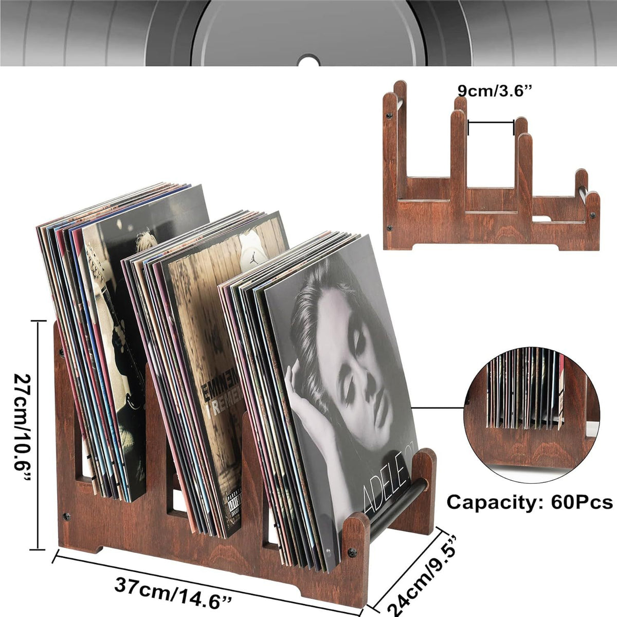 Wooden Record Rack