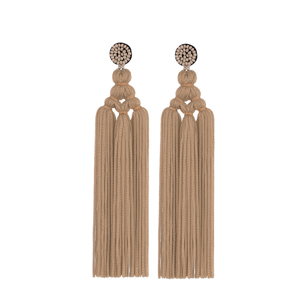 Bohemian Hand-Woven Rope Knot Tassel Earrings