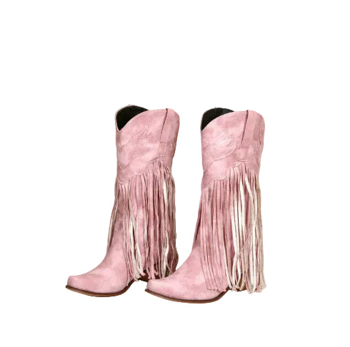 Retro Mid-Calf tassel cowboy boots