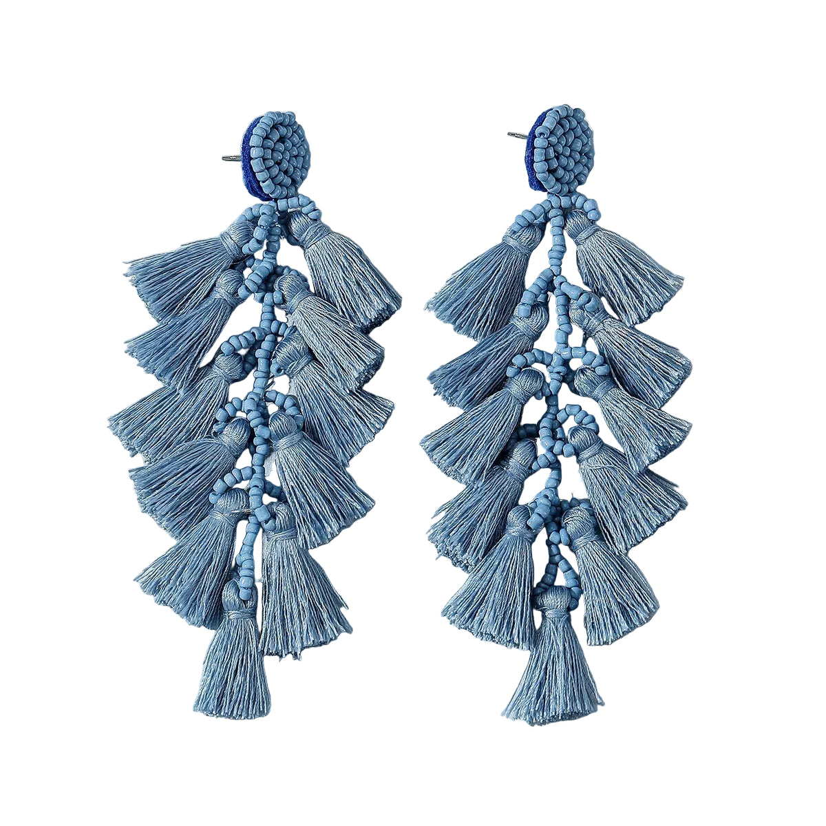 Rice Bead Tassel Earrings