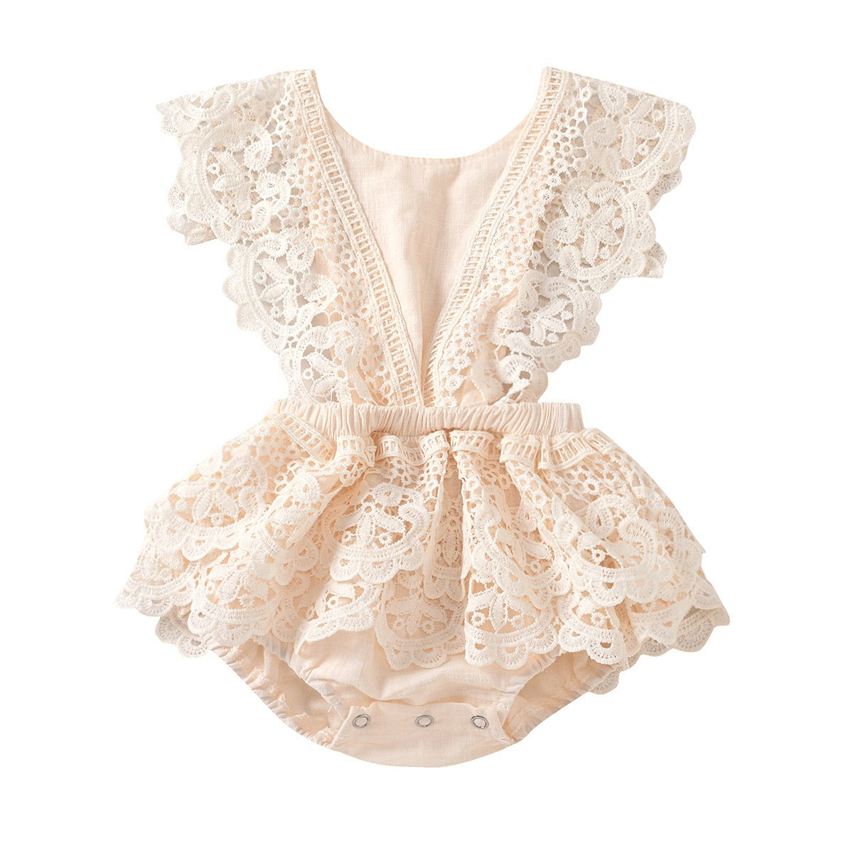 Backless Lace Up Baby Jumpsuit