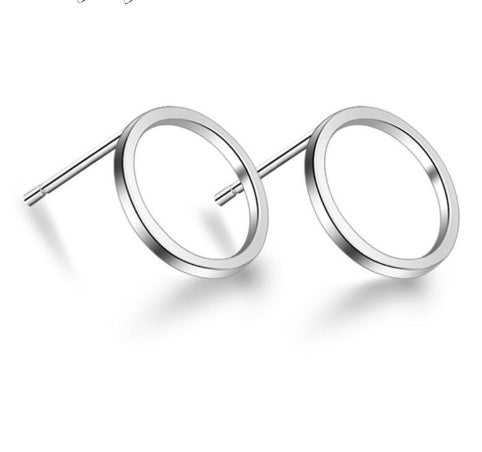 Tiny Circle Stud Earrings