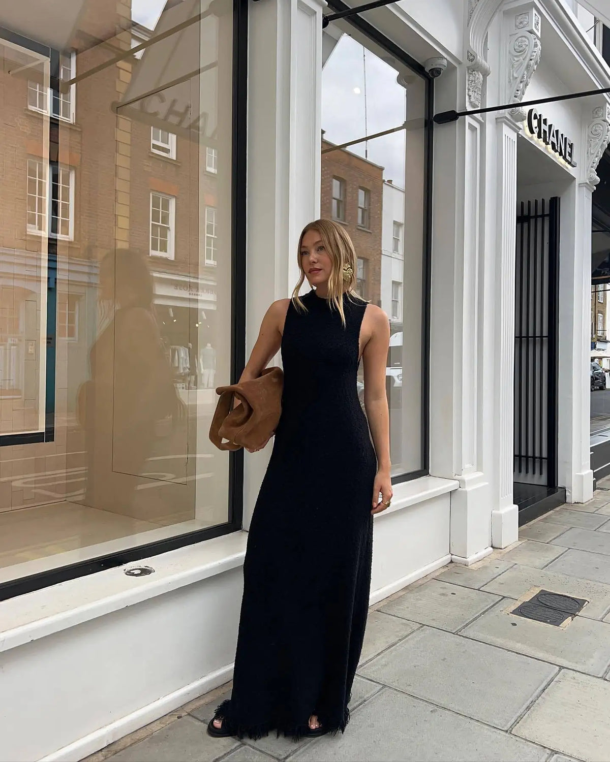 Sleeveless Tassel Knitted Maxi