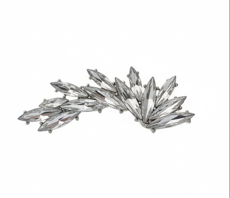 Rhinestone Leaf Ear Cuff