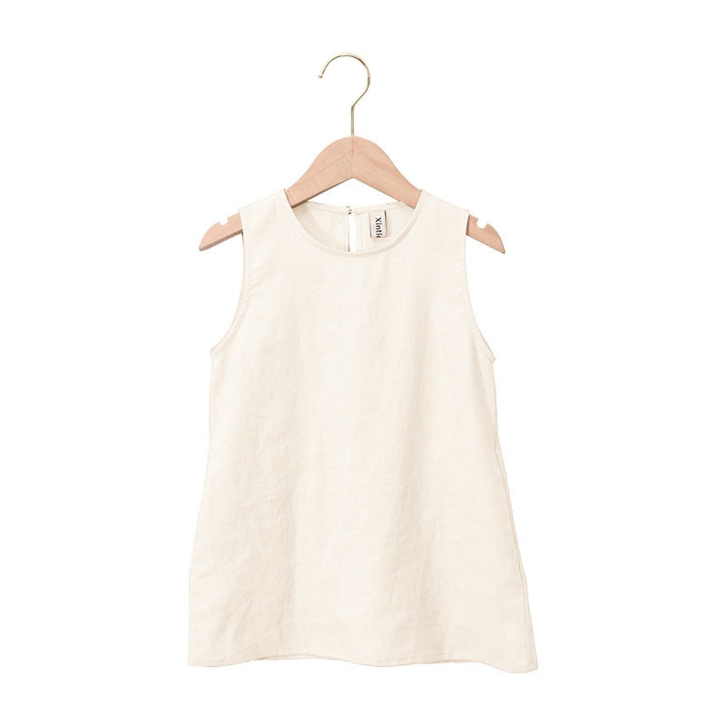 Linen And Cotton Blend Vest Dress
