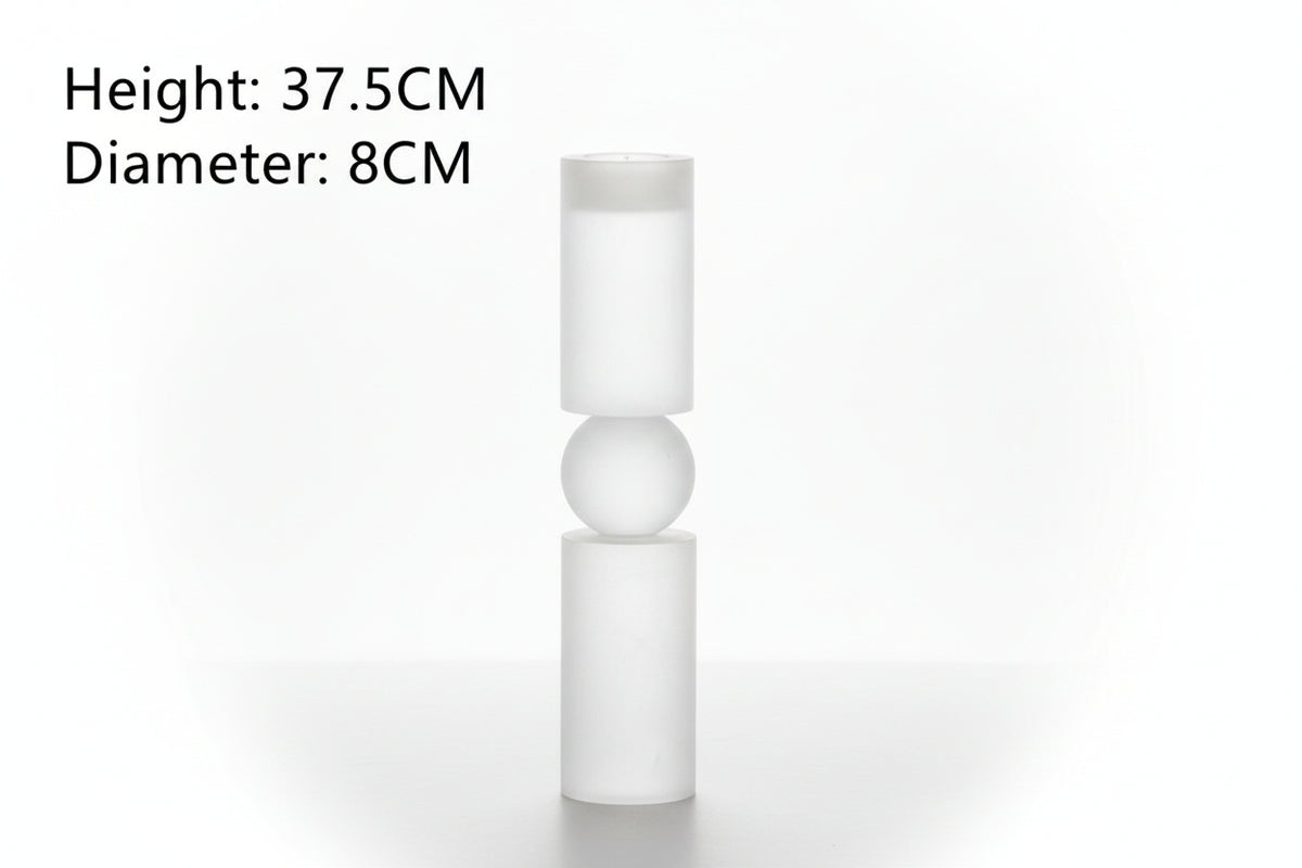 Frosted Crystal Candle Holder