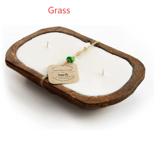 Wooden Basin Candle