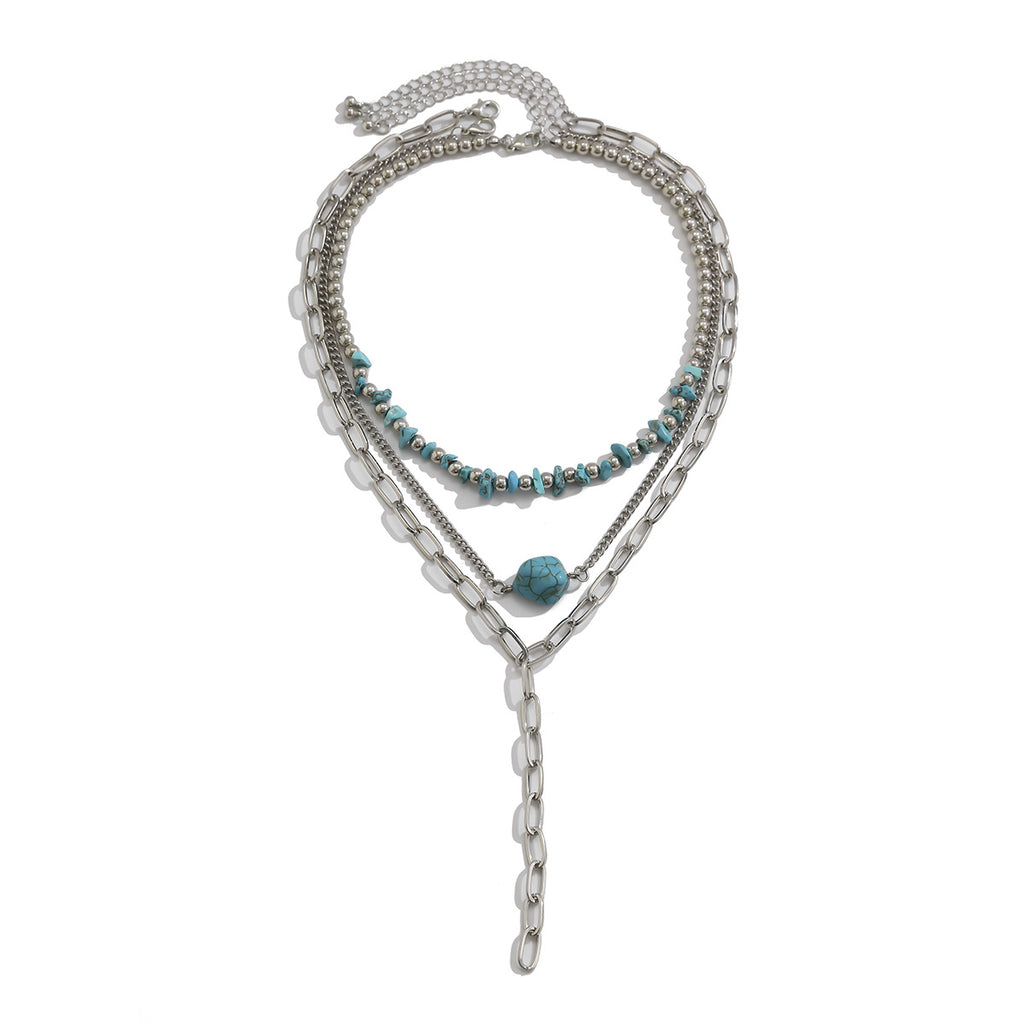 Turquoise cross chain necklace